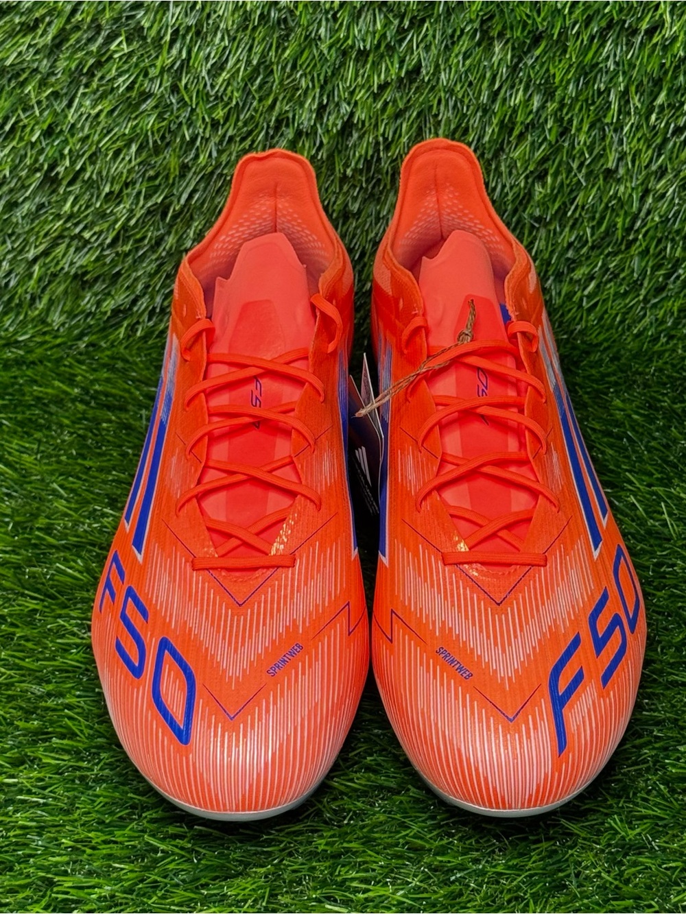 Size 13 - Mens Adidas F50 Elite AG Soccer Cleats Beam Orange Blue - JH7637 - Picture 4 of 10
